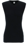 Totême Knit Terry Cotton Blend Vest In Black