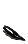 Totême The Suede Wedge-heel Slingback Black In Black