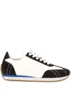 Totême Sport Recycled Poly Low Top Sneakers In White/dark Brown