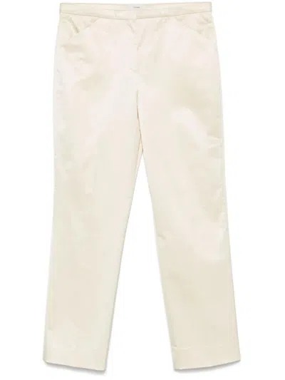 Totême Toteme Straight Cropped Trousers In Beige