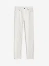 Totême Low Rise Tapered Denim Pants In White