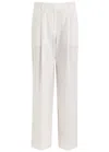 Totême Toteme Pleated Straight Leg Trousers In White