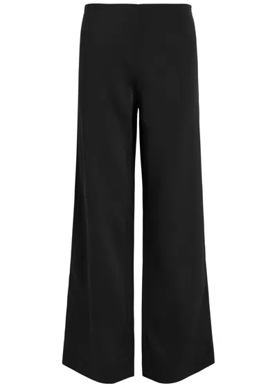 Totême Toteme Straight-leg Satin Trousers In Black