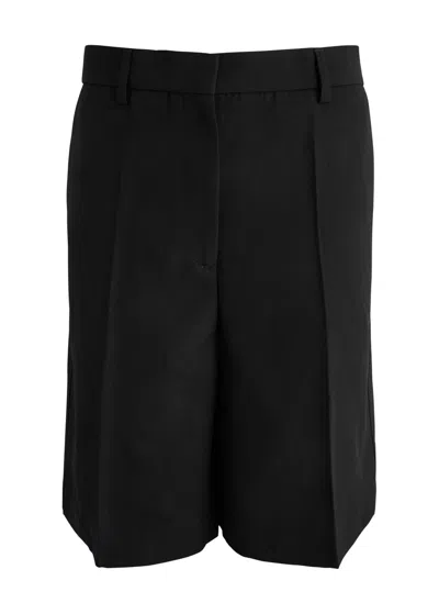 Totême Toteme Straight-leg Woven Shorts In Black