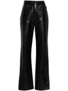 Totême Straight Leather Trousers In Black