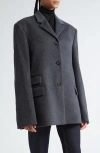 Totême Single-breasted Blazer In Grey Melange