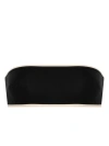 Totême Toteme Stripe Edge Strapless Bikini Top In Black