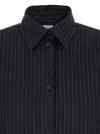 Totême Pinstriped Shirt In Grey Striped Pattern