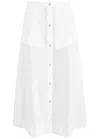 Totême Toteme Striped Cotton Midi Skirt In White