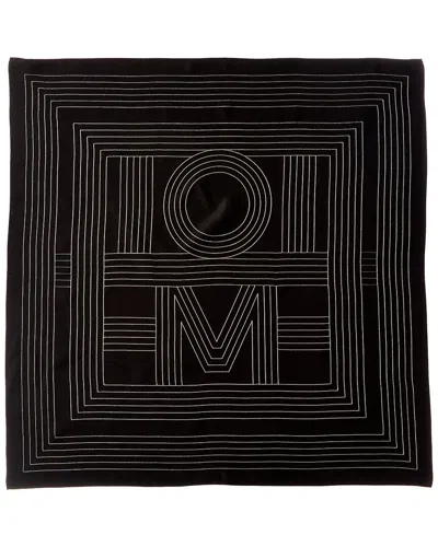 Totême Toteme Striped Embroidered Silk Scarf In Black