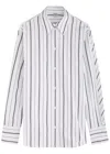 Totême Toteme Oversize Stripe Organic Cotton Poplin Button-up Shirt In Black And White