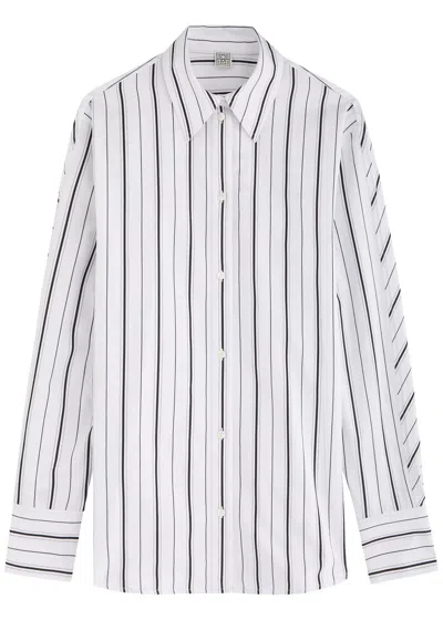Totême Toteme Striped-print Cotton-poplin Shirt In Multi