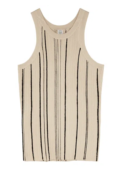 Totême Striped Ribbed-knit Tank In Beige