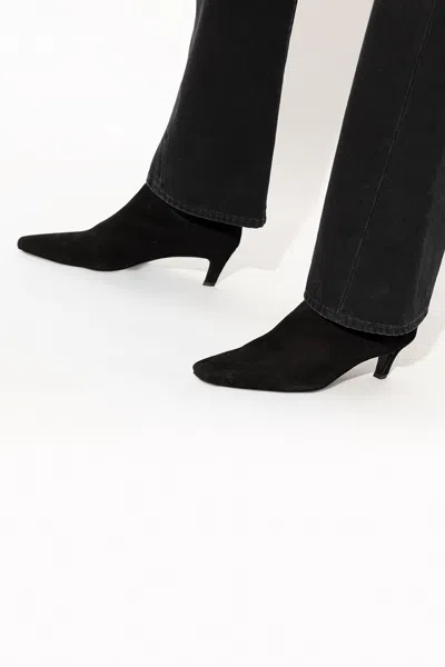 Totême Toteme Suede Heeled Ankle Boots In Black