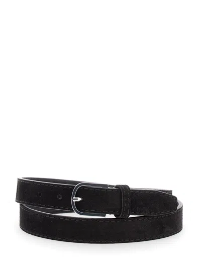 Totême Toteme Suede Slim Belt In Brown