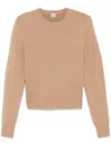 Totême Cropped Crew-neck Sweater In Brown