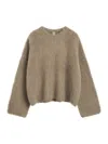 Totême Boxy Alpaca-knit Sweater In Grey