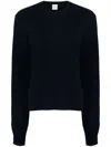 Totême Cropped Crew-neck Knit In Navy