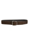 Totême Toteme Swirl Suede Belt In Pepper 273