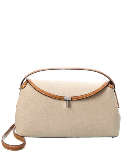 Totême Toteme T Lock Canvas & Leather Satchel