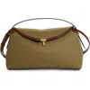Totême Toteme T-lock Canvas Top Handle Bag In Khaki Green