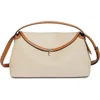 Totême Toteme T-lock Canvas Top Handle Bag In Tan Ecru