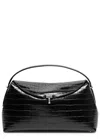 Totême Toteme T-lock Crocodile-effect Leather Top Handle Bag In Black