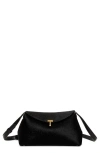 Totême Toteme T-lock Genuine Calf Hair Clutch In Black