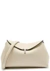 Totême Toteme T-lock Grained Leather Clutch In White