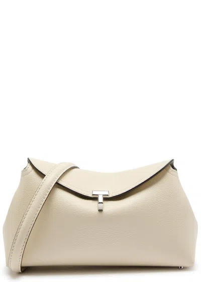 Totême Toteme T-lock Grained Leather Clutch In White