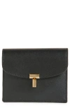 Totême T-lock Leather Card Holder In Black