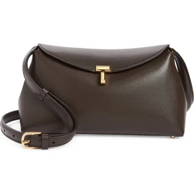 Totême T-lock Leather Crossbody Bag In Bark