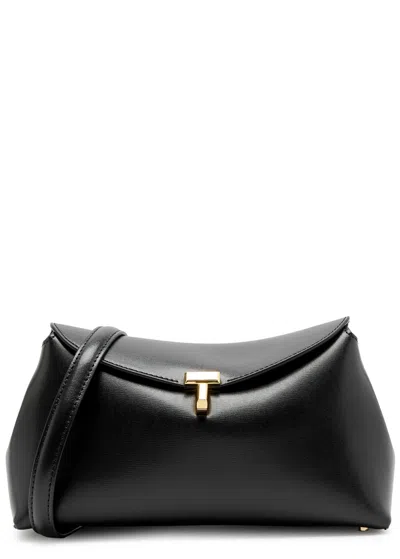 Totême Toteme T-lock Leather Clutch In Black