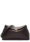 Totême Toteme T-lock Leather Clutch In Chocolate