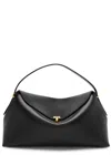 Totême Toteme T-lock Leather Top Handle Bag In Black