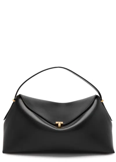 Totême Toteme T-lock Leather Top Handle Bag In Black