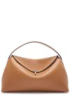 Totême T-lock Grained-leather Top Handle Tan In Camel