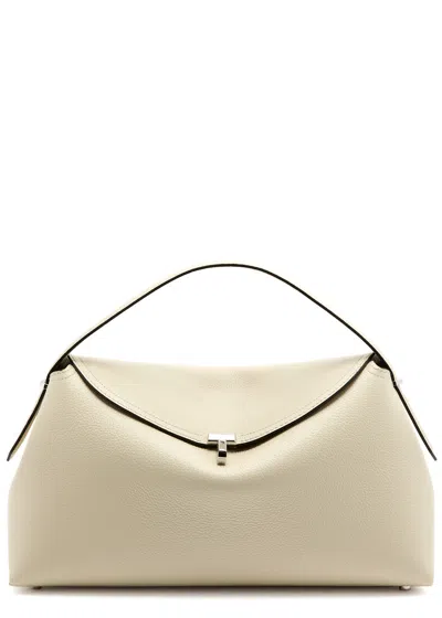 Totême T-lock Leather Top Handle Bag In Neutral