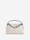 Totême T-lock Canvas Top Handle Ecru/black In Silver Tone Twist Lock