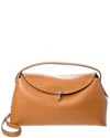 Totême Toteme T-lock Top Handle Leather Satchel In Brown