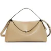Totême Toteme T-lock Top Handle Leather Shoulder Bag In Fawn