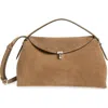 Totême Toteme T-lock Top Handle Leather Shoulder Bag In Tobacco