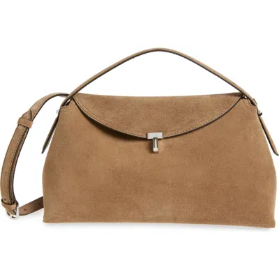 Totême Toteme T-lock Top Handle Leather Shoulder Bag In Tobacco