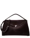 Totême Toteme T-lock Top Handle Suede Satchel