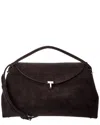 Totême Toteme T-lock Top Handle Suede Satchel