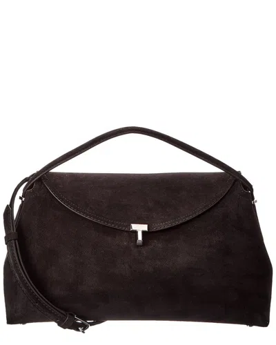 Totême Toteme T-lock Top Handle Suede Satchel