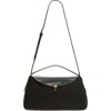 Totême Toteme T-lock Woven Leather Top Handle Bag In Black