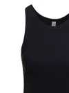 Totême 'espera' Black U Neck Rib Tank Top In Stretch Cotton Woman Toteme In Black