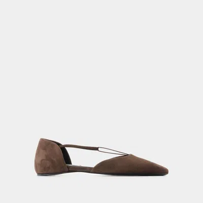 Totême Toteme T-strap Ballerinas In Brown
