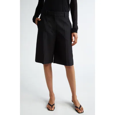 Totême Toteme Tailored Straight Leg Bermuda Shorts In Black